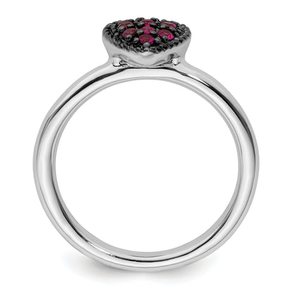 Sterlingsilber Stapelbar Expressions Cr Rubin Herz Ring