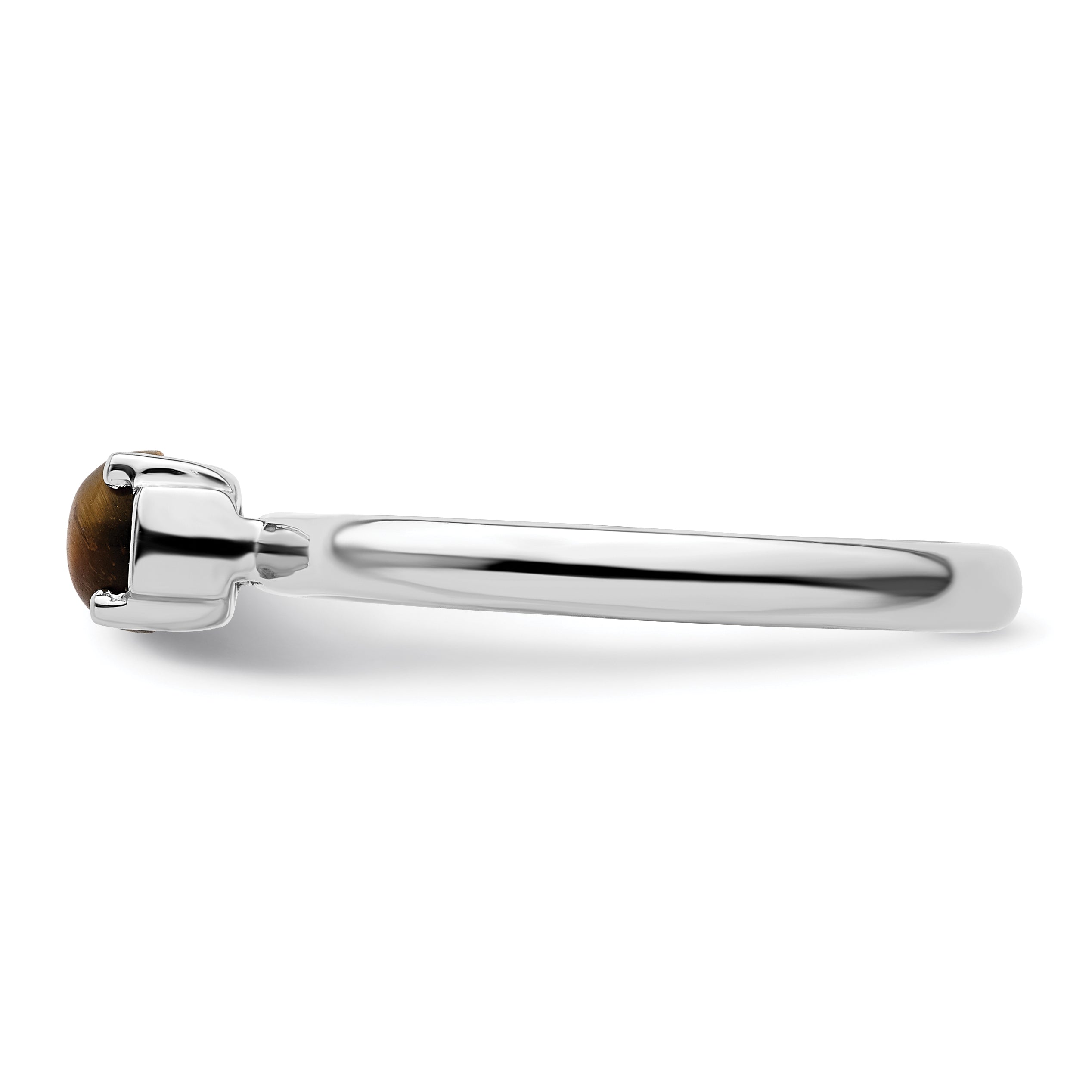 Sterlingsilber Stapelbar Expressions Tigers Auge Rhodiniert Ring