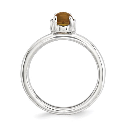 Sterlingsilber Stapelbar Expressions Citrin Rhodiniert Ring