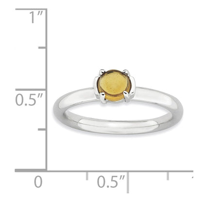 Sterlingsilber Stapelbar Expressions Citrin Rhodiniert Ring