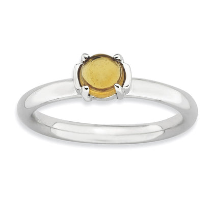Sterlingsilber Stapelbar Expressions Citrin Rhodiniert Ring