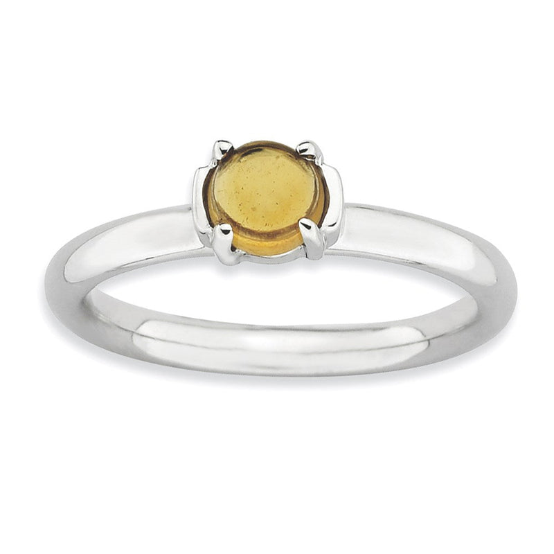 Sterlingsilber Stapelbar Expressions Citrin Rhodiniert Ring