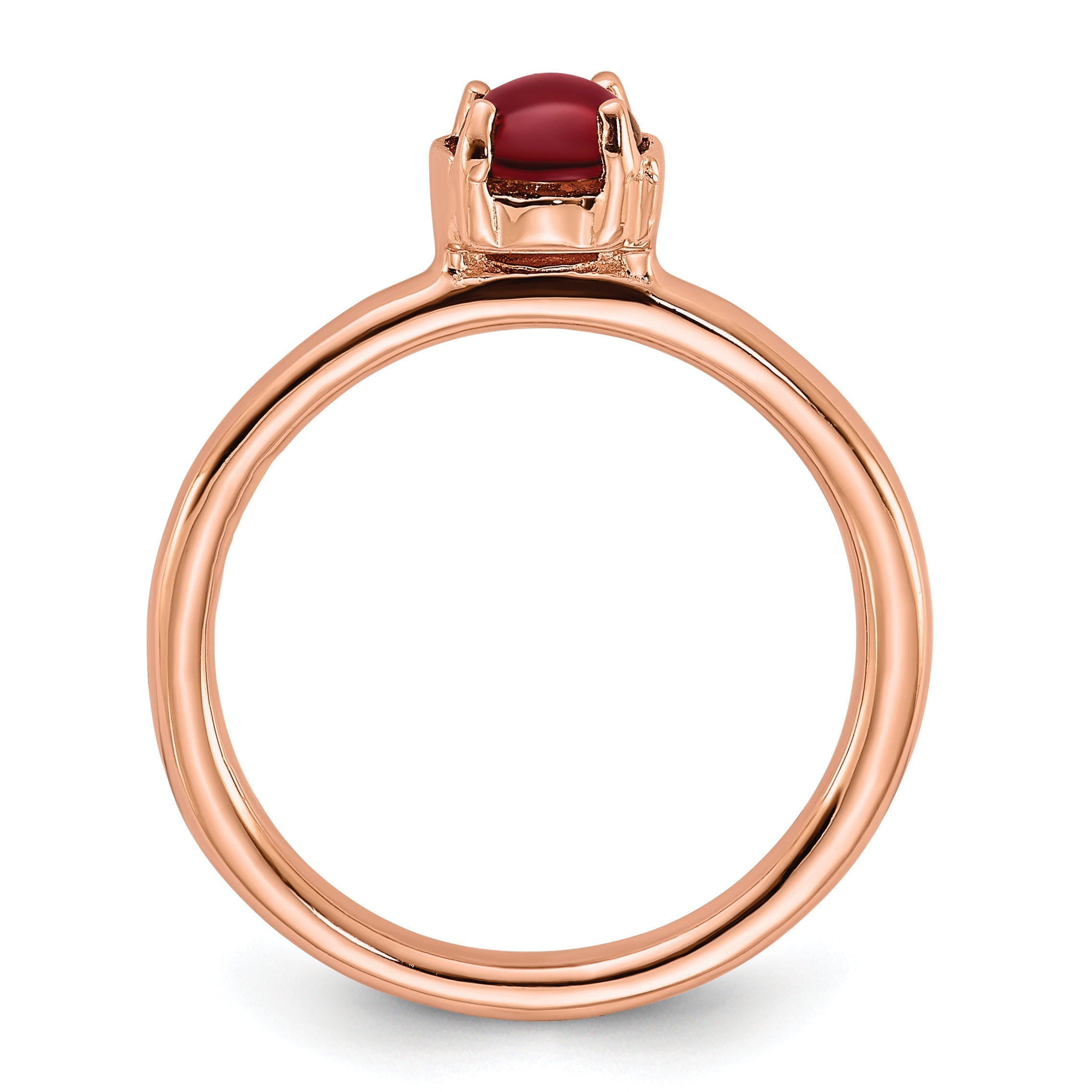 Sterlingsilber Stapelbar Expressions Granat Rosa Beschichtet Ring