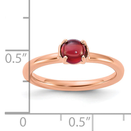 Sterlingsilber Stapelbar Expressions Granat Rosa Beschichtet Ring