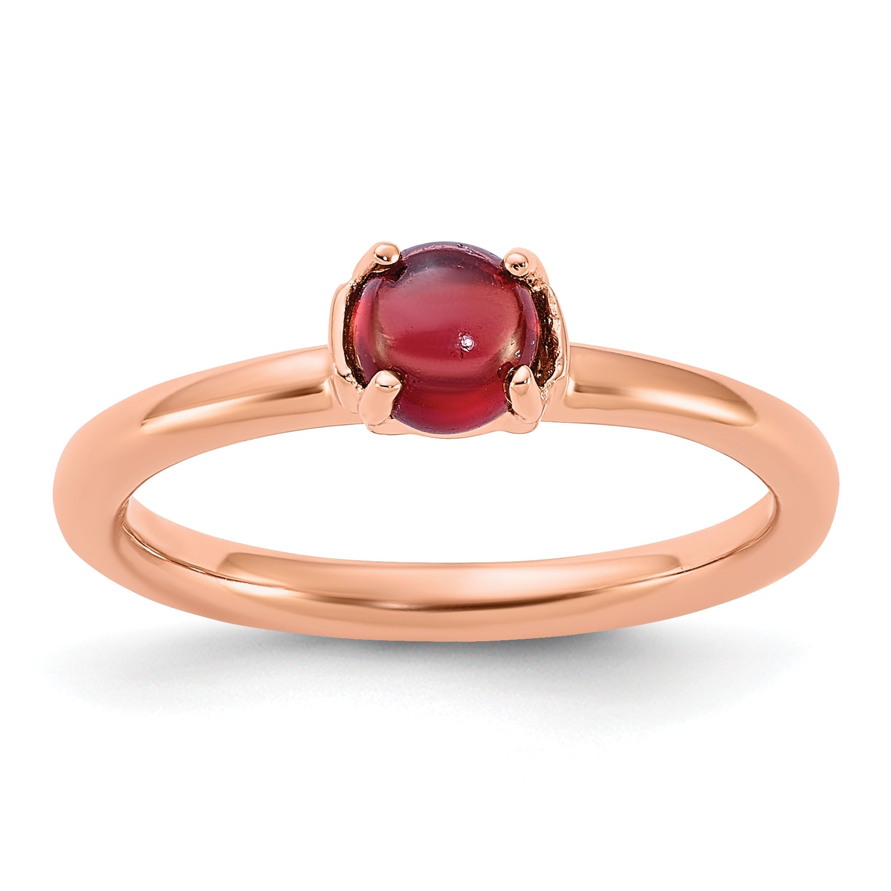 Sterlingsilber Stapelbar Expressions Granat Rosa Beschichtet Ring