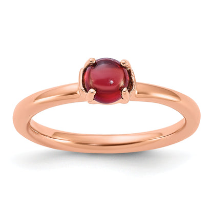 Sterlingsilber Stapelbar Expressions Granat Rosa Beschichtet Ring