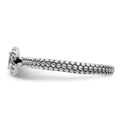 Sterlingsilber Stapelbar Expressions Karo Schliff Weiß Topas Antikisiert Ring