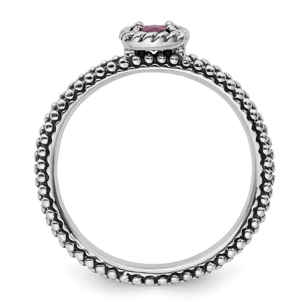Sterlingsilber Stapelbar Expressions Karo Schliff Rhodolith Granat Ring