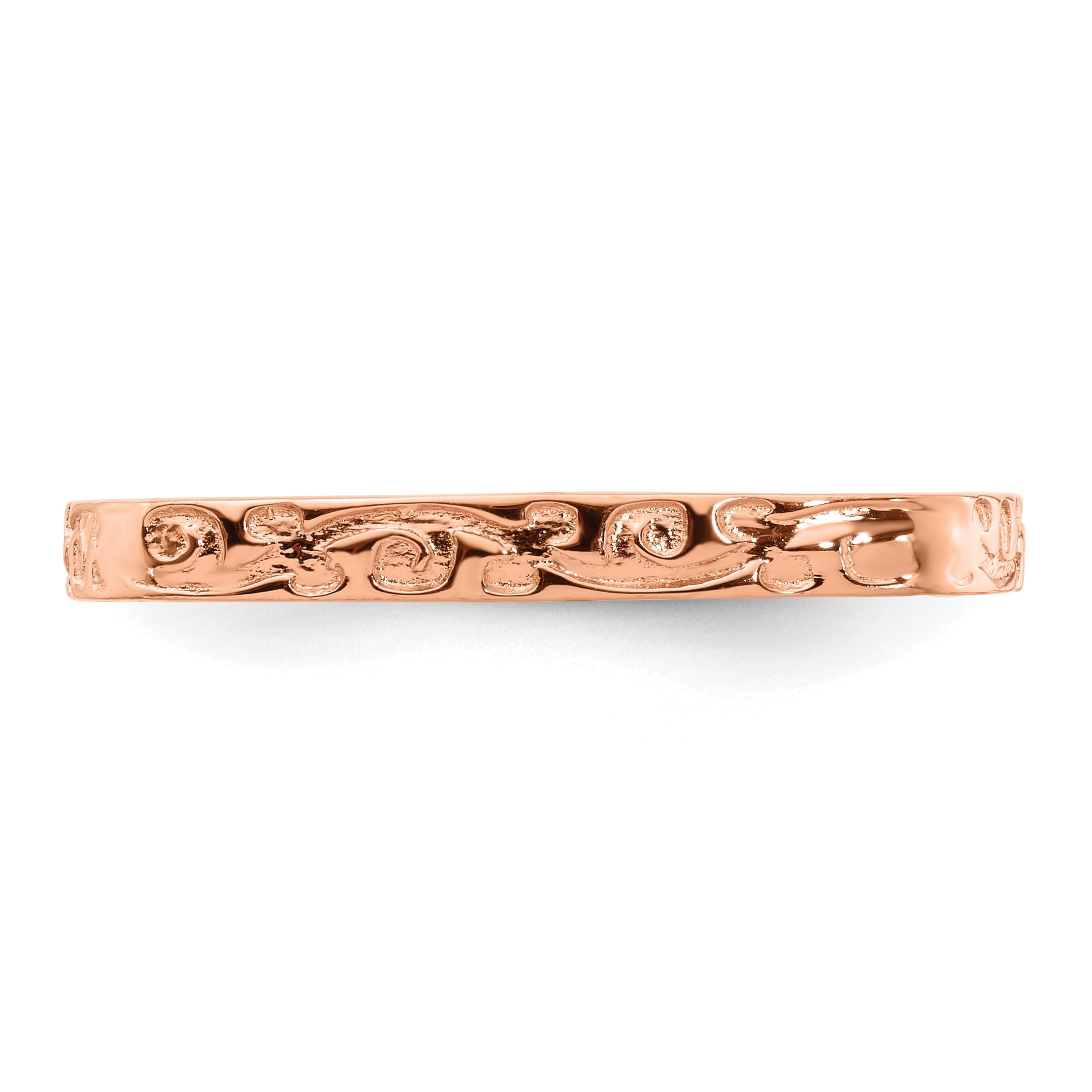 Sterlingsilber Stapelbar Expressions Poliert Rosa Beschichtet Quadratisch Ring