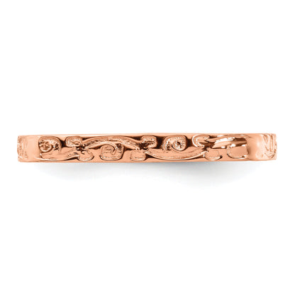 Sterlingsilber Stapelbar Expressions Poliert Rosa Beschichtet Quadratisch Ring