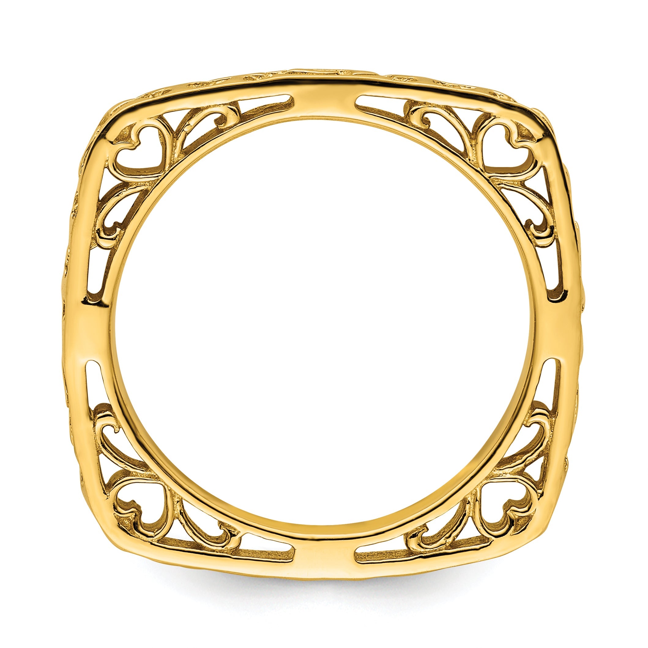 Sterlingsilber Stapelbar Expressions Poliert Vergoldet Quadratisch Ring