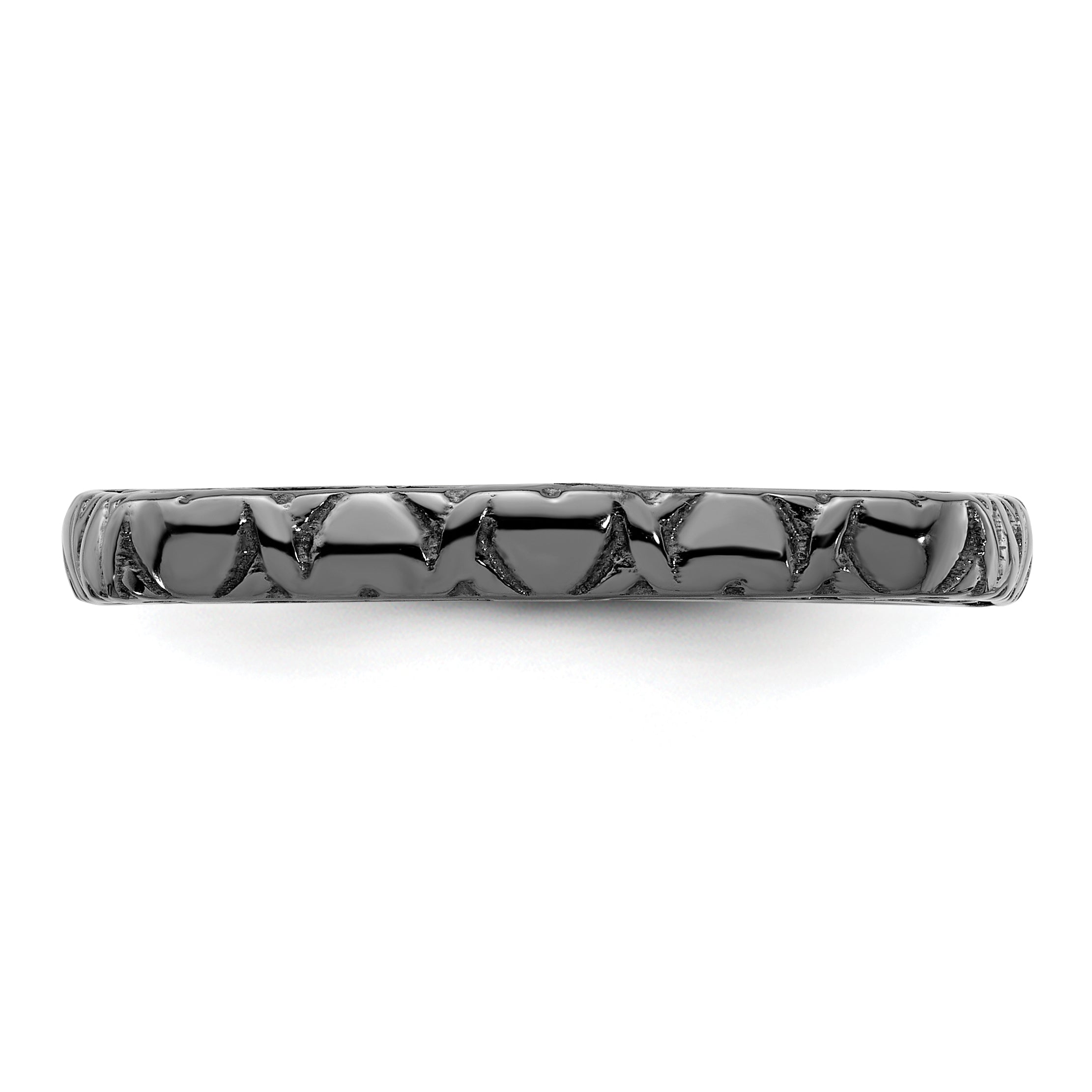 Sterlingsilber Stapelbar Expressions Poliert Schwarz Beschichtet Quadratisch Ring