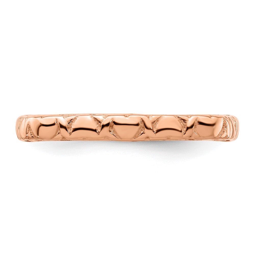 Sterlingsilber Stapelbar Expressions Poliert Rosa Beschichtet Quadratisch Ring