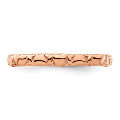 Sterlingsilber Stapelbar Expressions Poliert Rosa Beschichtet Quadratisch Ring