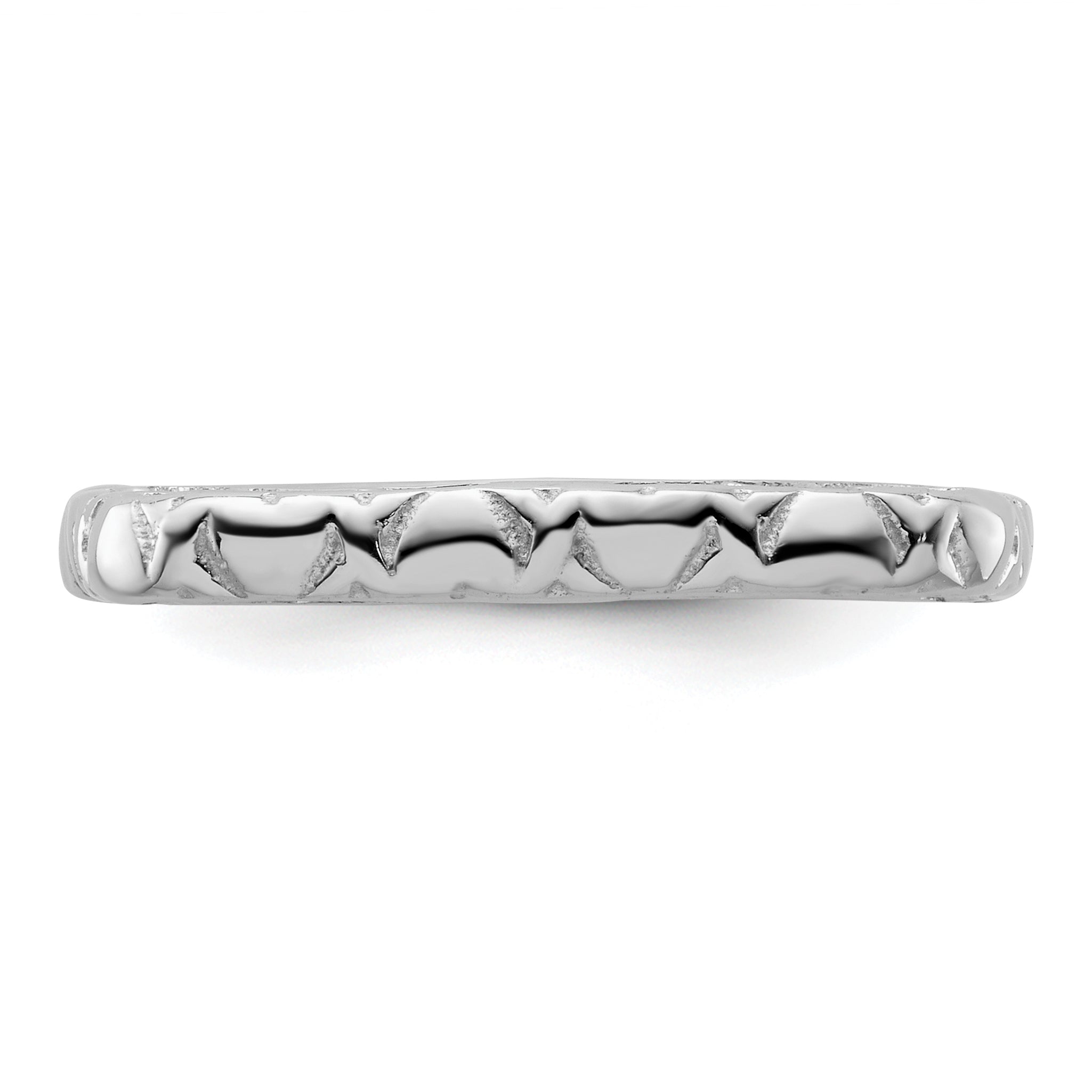 Sterlingsilber Stapelbar Expressions Poliert Rhodiniert Quadratisch Ring