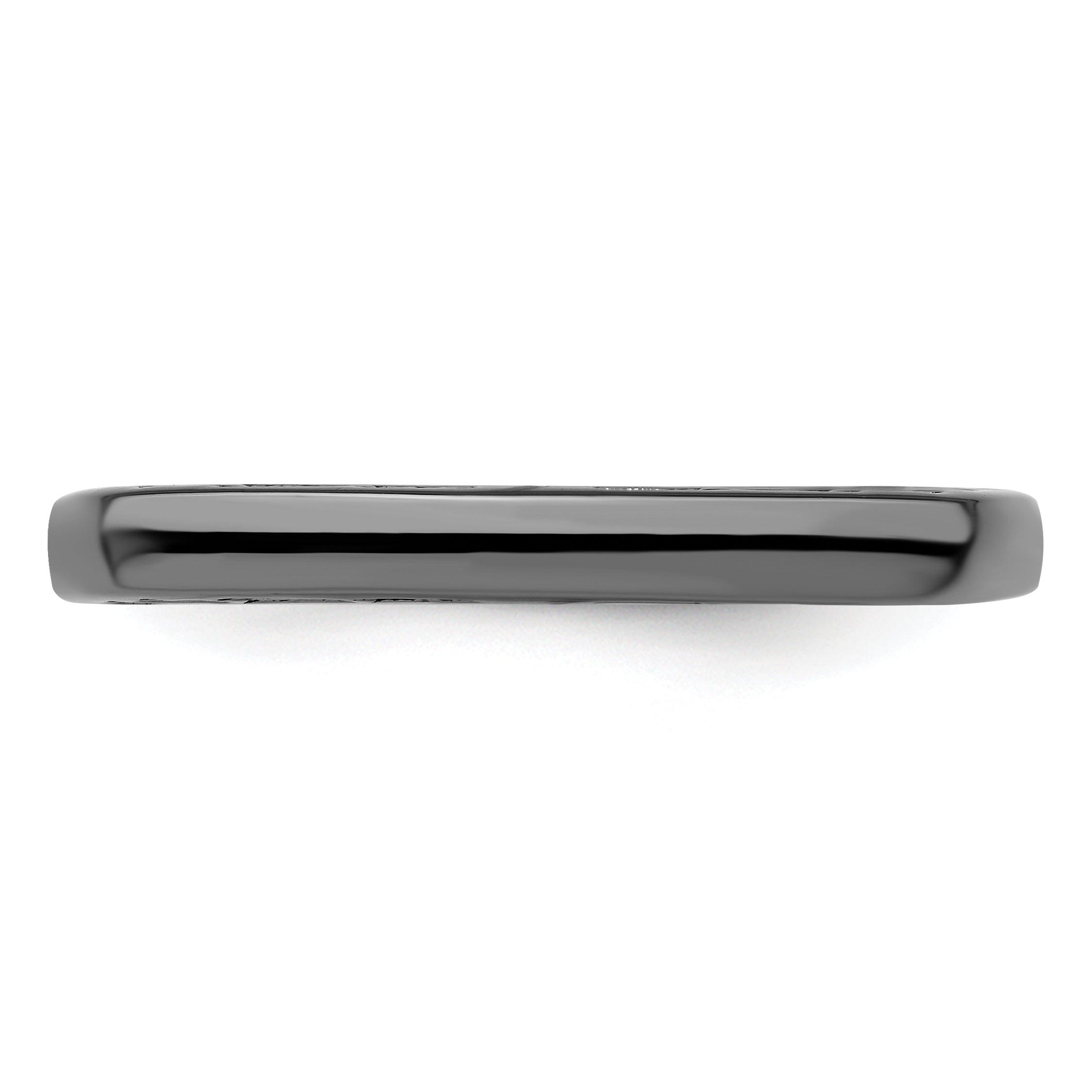 Sterlingsilber Stapelbar Expressions Poliert Schwarz Beschichtet Quadratisch Ring
