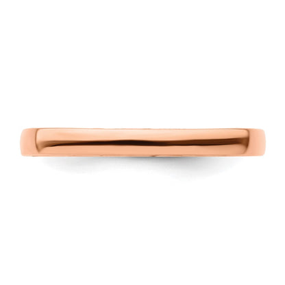 Sterlingsilber Stapelbar Expressions Poliert Rosa Beschichtet Quadratisch Ring