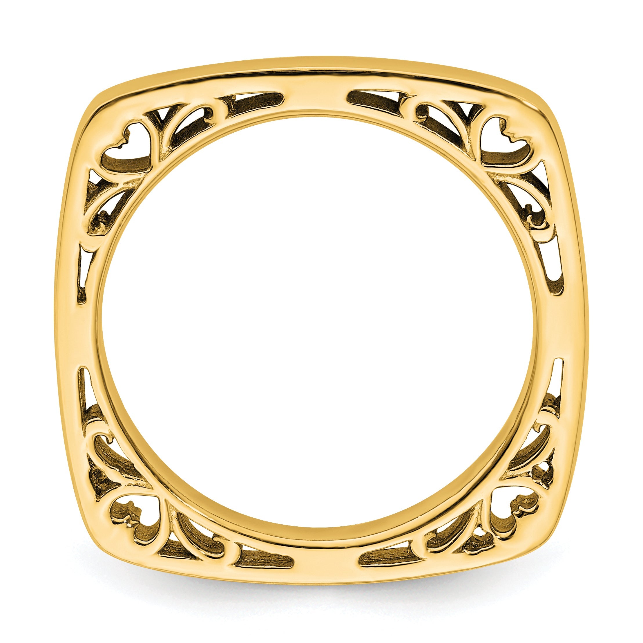 Sterlingsilber Stapelbar Expressions Poliert Vergoldet Quadratisch Ring