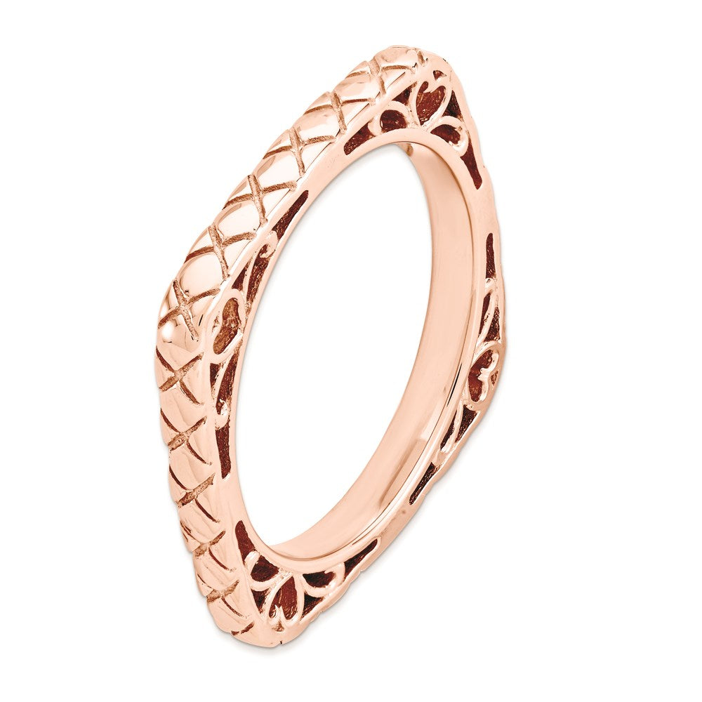 Sterlingsilber Stapelbar Expressions Poliert Rosa Platte Quadratisch Ring (size 7 Nur)