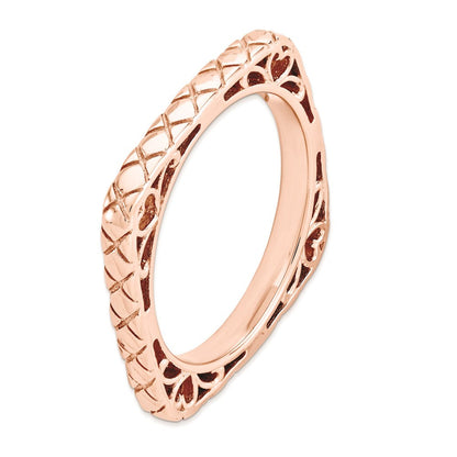 Sterlingsilber Stapelbar Expressions Poliert Rosa Platte Quadratisch Ring (size 7 Nur)