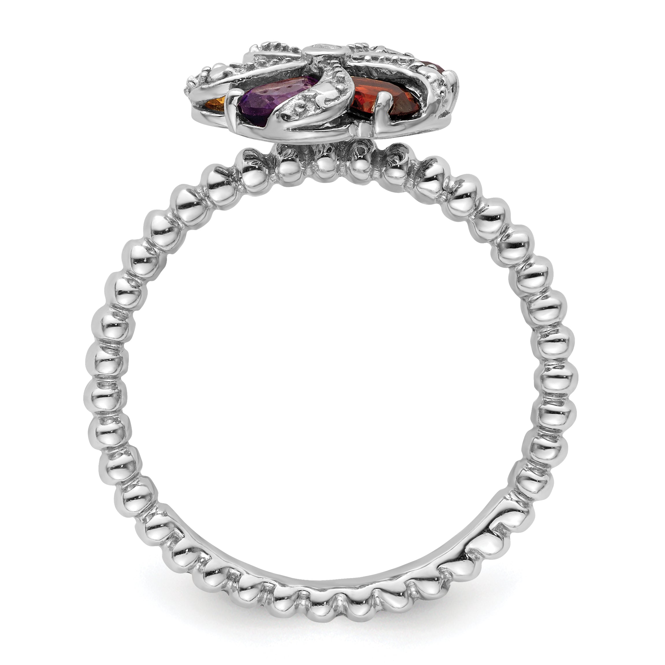 Sterlingsilber Stapelbar Expressions Edelstein & Diamant Ring