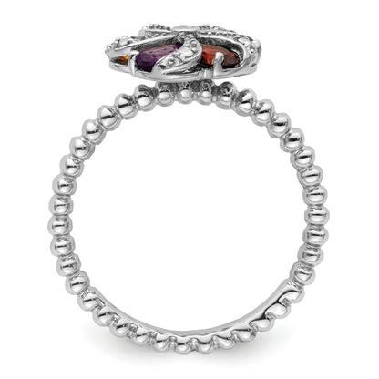 Sterlingsilber Stapelbar Expressions Edelstein & Diamant Ring