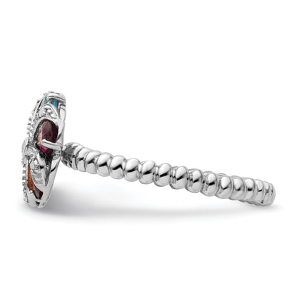 Sterlingsilber Stapelbar Expressions Edelstein & Diamant Ring