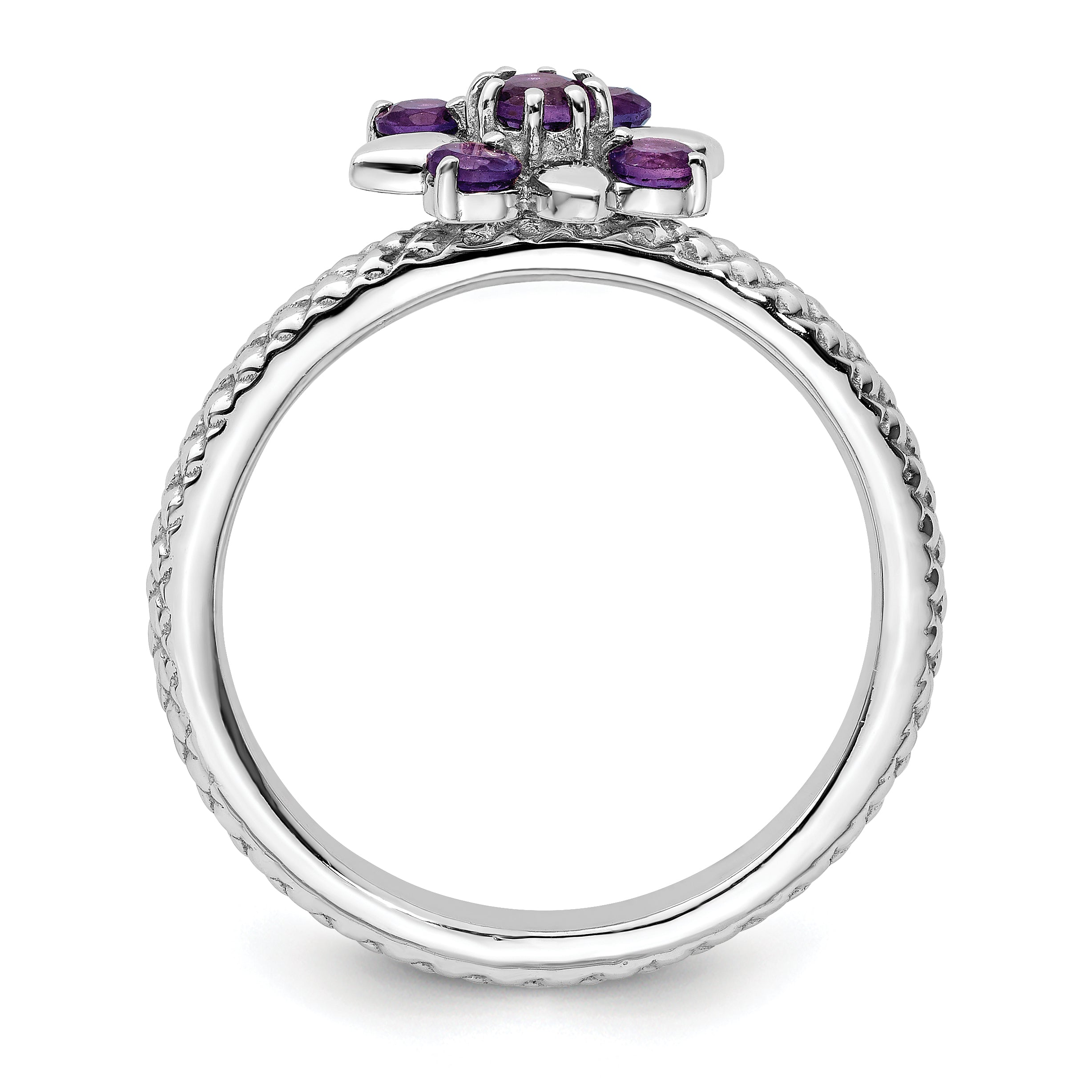 Sterlingsilber Stapelbar Expressions Amethyst Ring