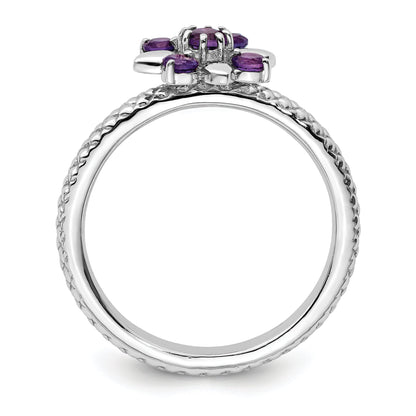 Sterlingsilber Stapelbar Expressions Amethyst Ring