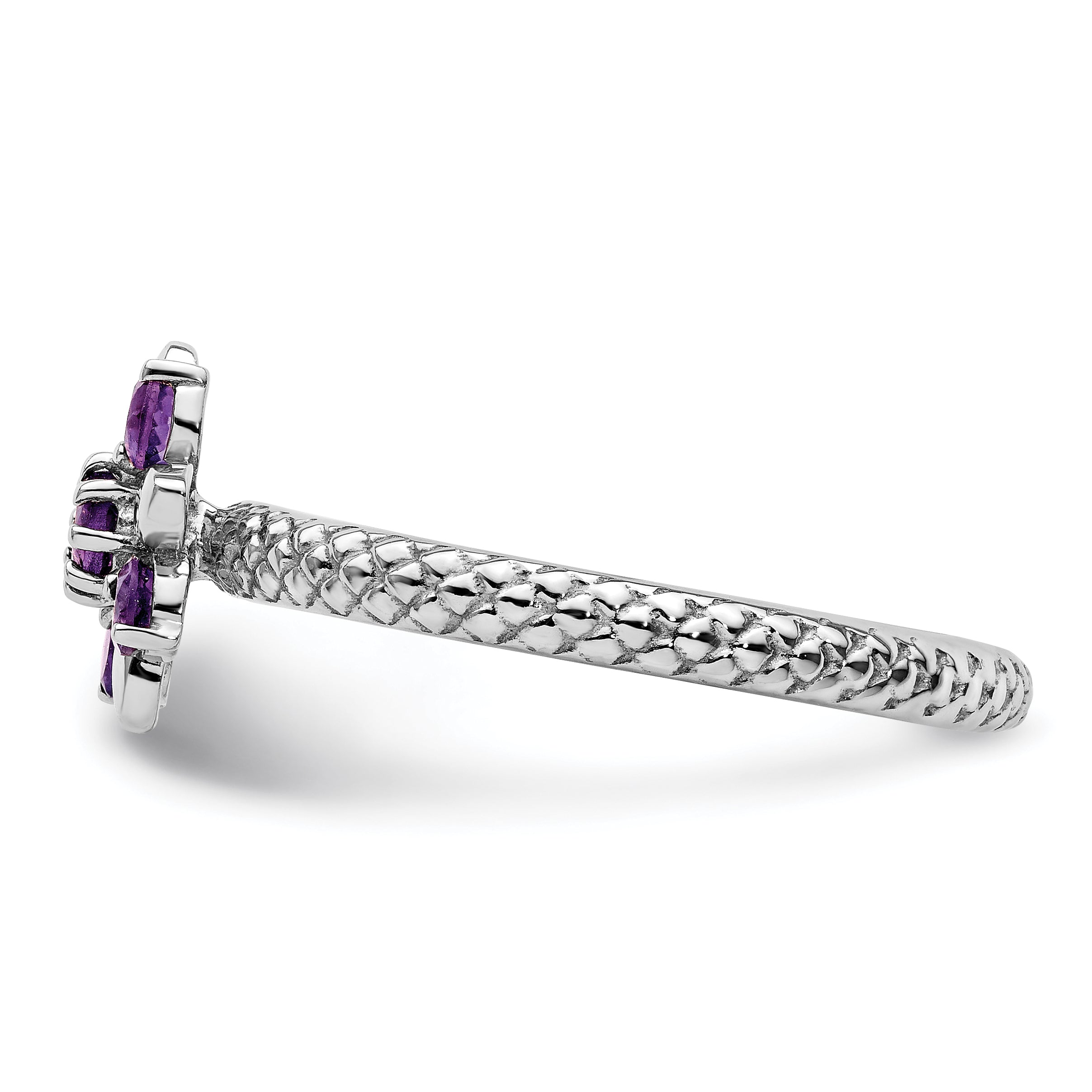 Sterlingsilber Stapelbar Expressions Amethyst Ring