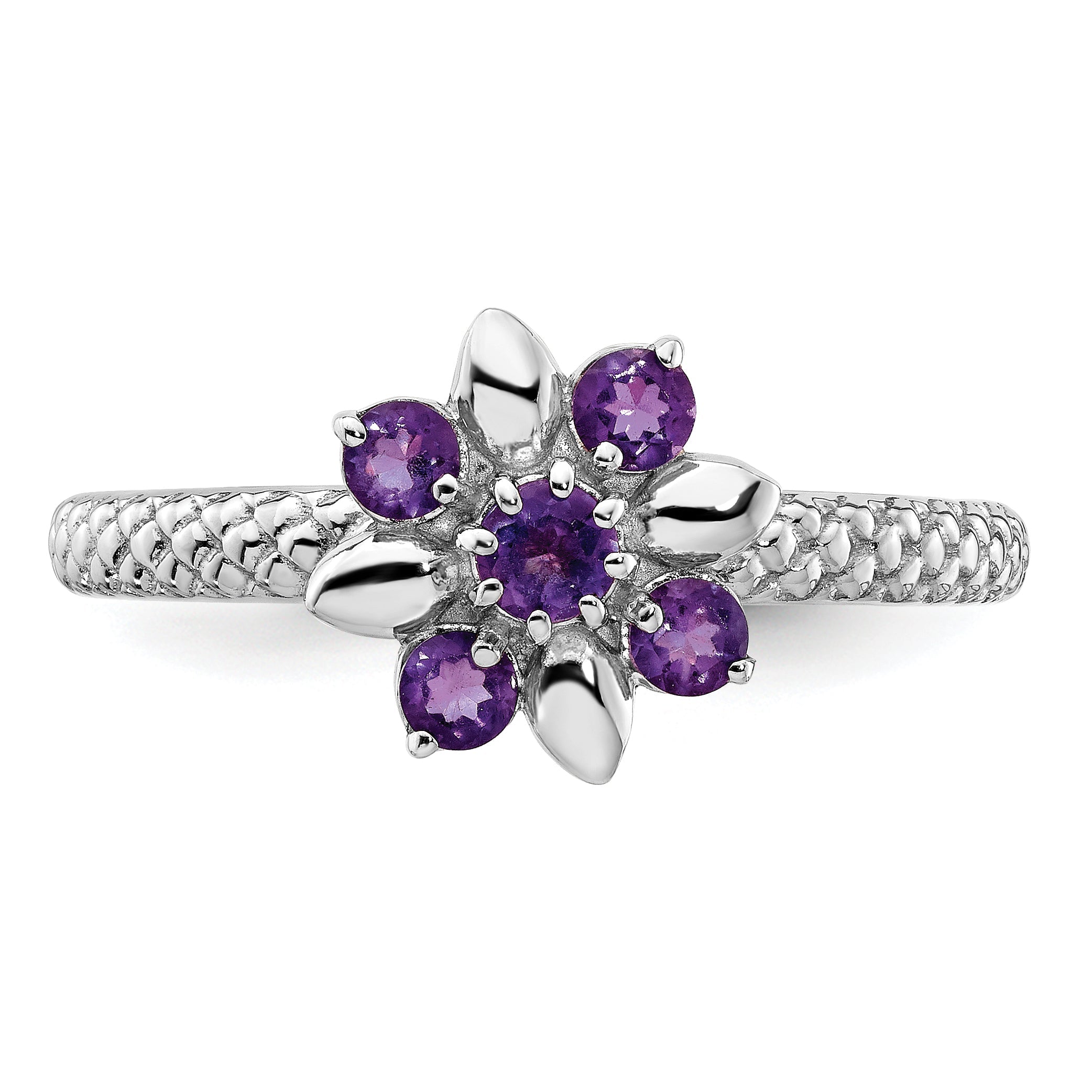 Sterlingsilber Stapelbar Expressions Amethyst Ring
