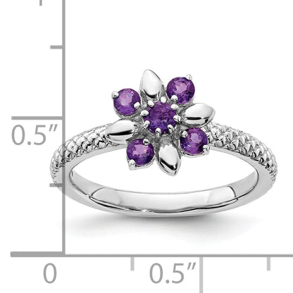 Sterlingsilber Stapelbar Expressions Amethyst Ring