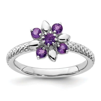 Sterlingsilber Stapelbar Expressions Amethyst Ring