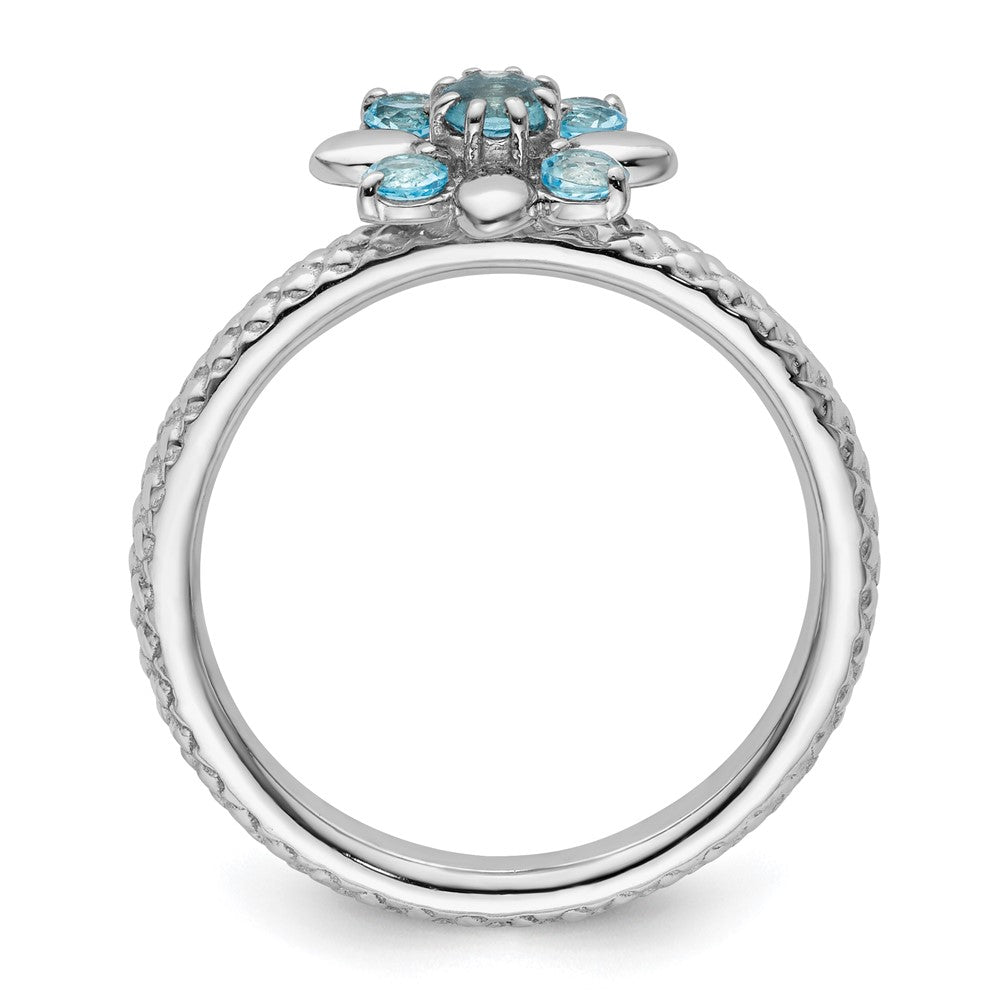 Sterlingsilber Stapelbar Expressions Blautopas Ring