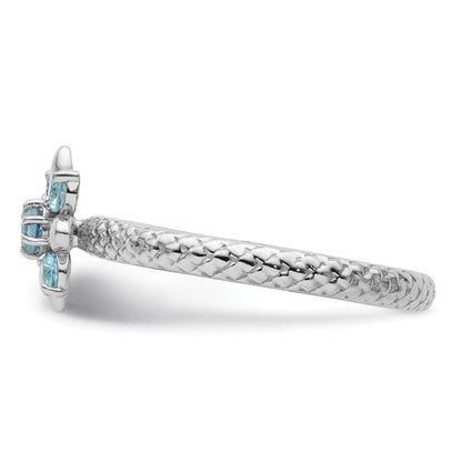 Sterlingsilber Stapelbar Expressions Blautopas Ring