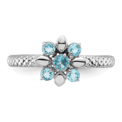 Sterlingsilber Stapelbar Expressions Blautopas Ring