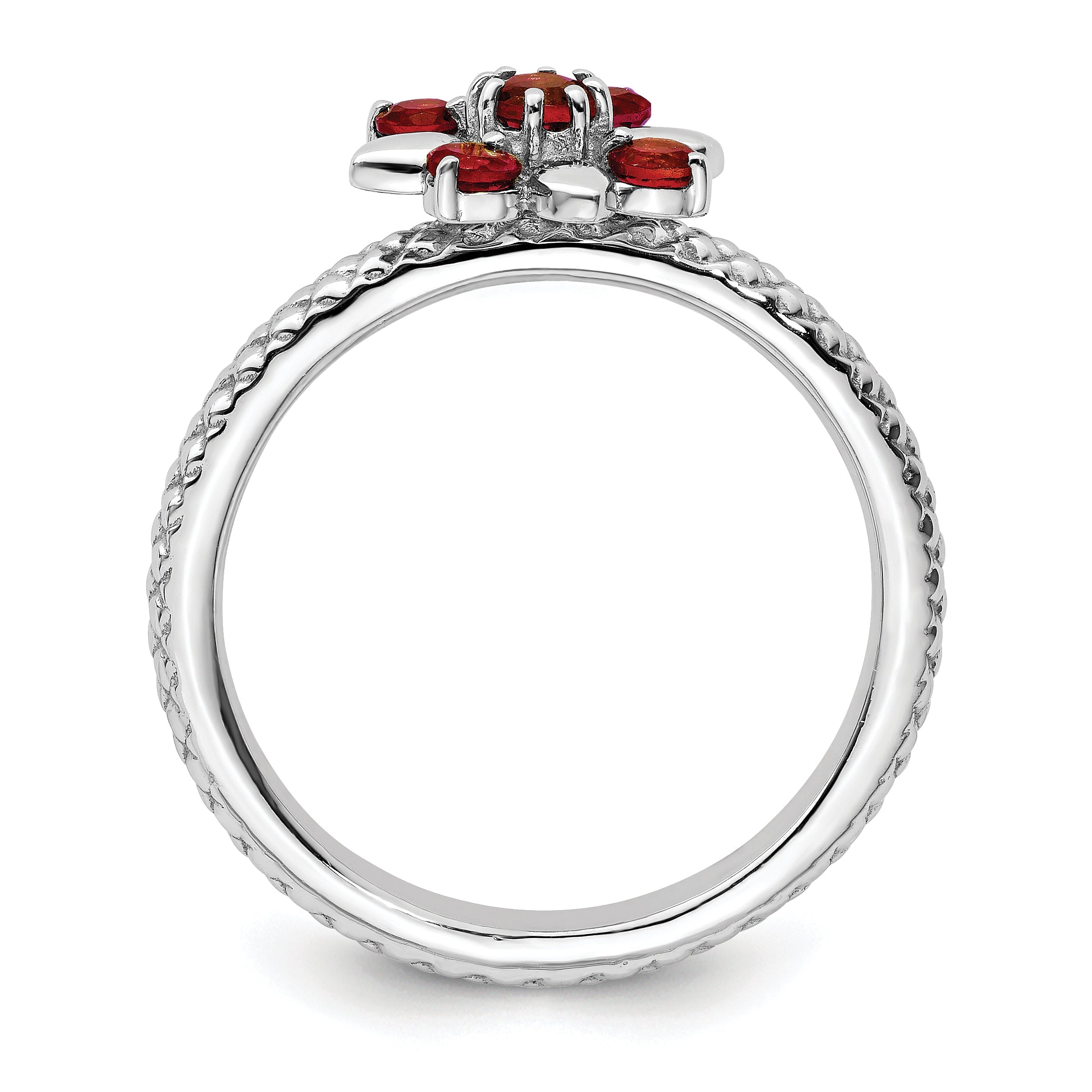 Sterlingsilber Stapelbar Expressions Granat Ring