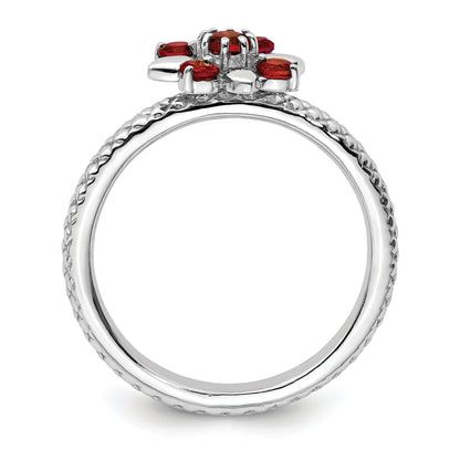 Sterlingsilber Stapelbar Expressions Granat Ring