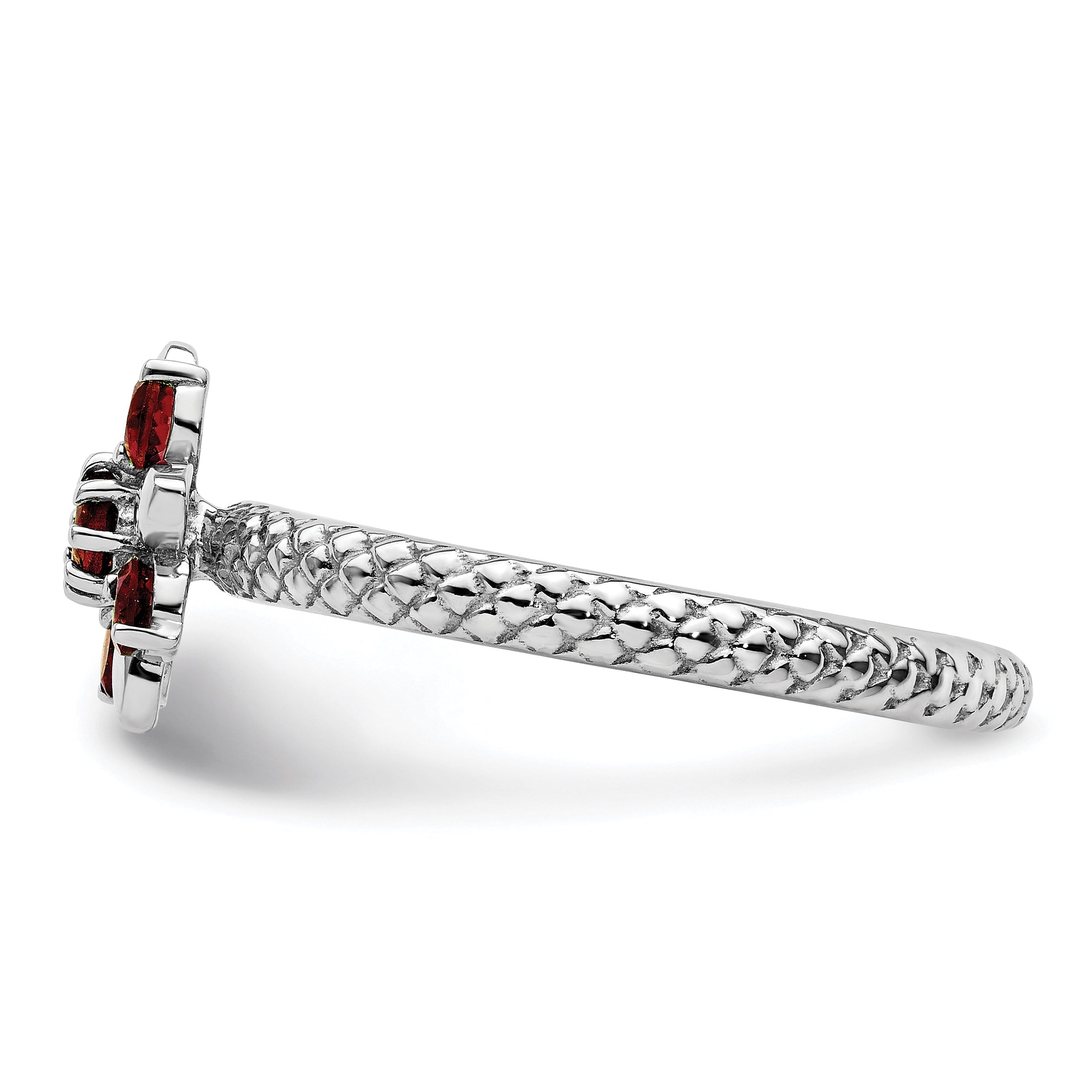Sterlingsilber Stapelbar Expressions Granat Ring