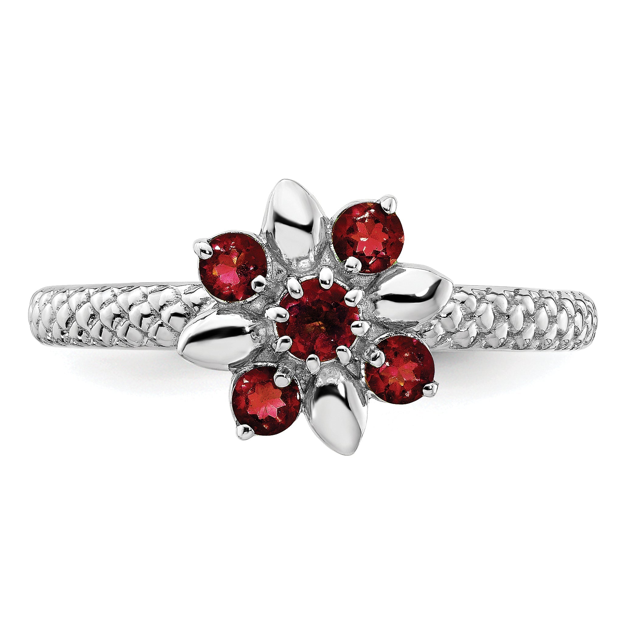 Sterlingsilber Stapelbar Expressions Granat Ring