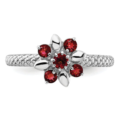 Sterlingsilber Stapelbar Expressions Granat Ring