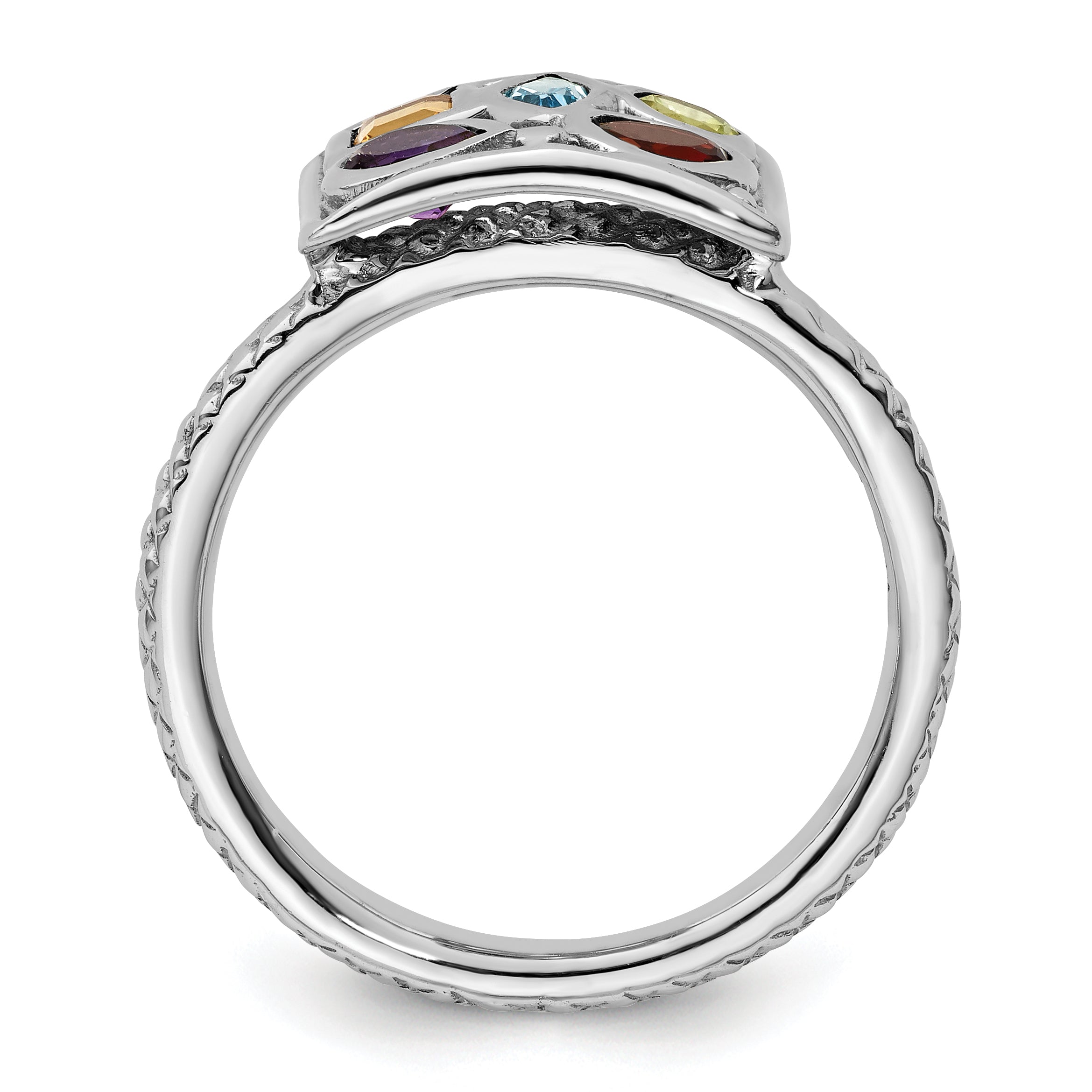 Sterlingsilber Stapelbar Expressions Edelstein Ring