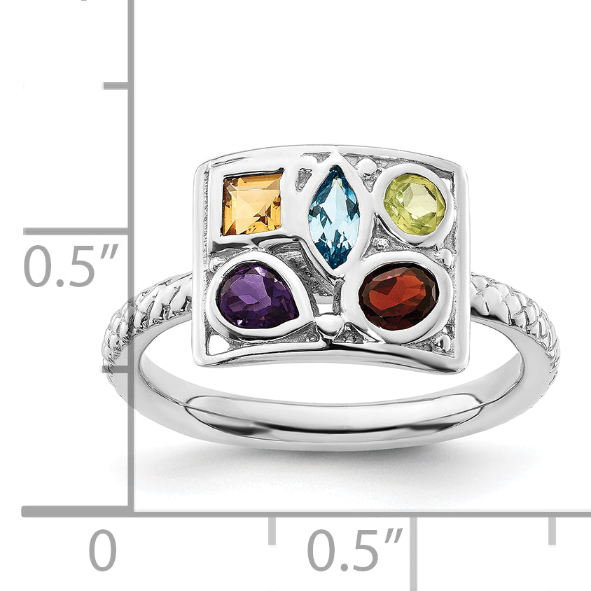 Sterlingsilber Stapelbar Expressions Edelstein Ring