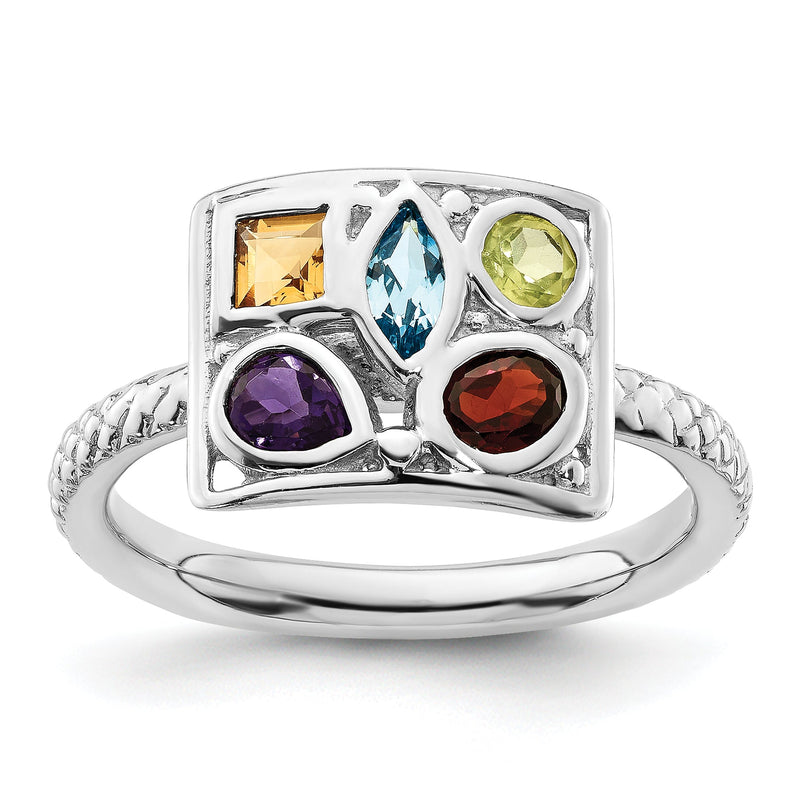 Sterlingsilber Stapelbar Expressions Edelstein Ring