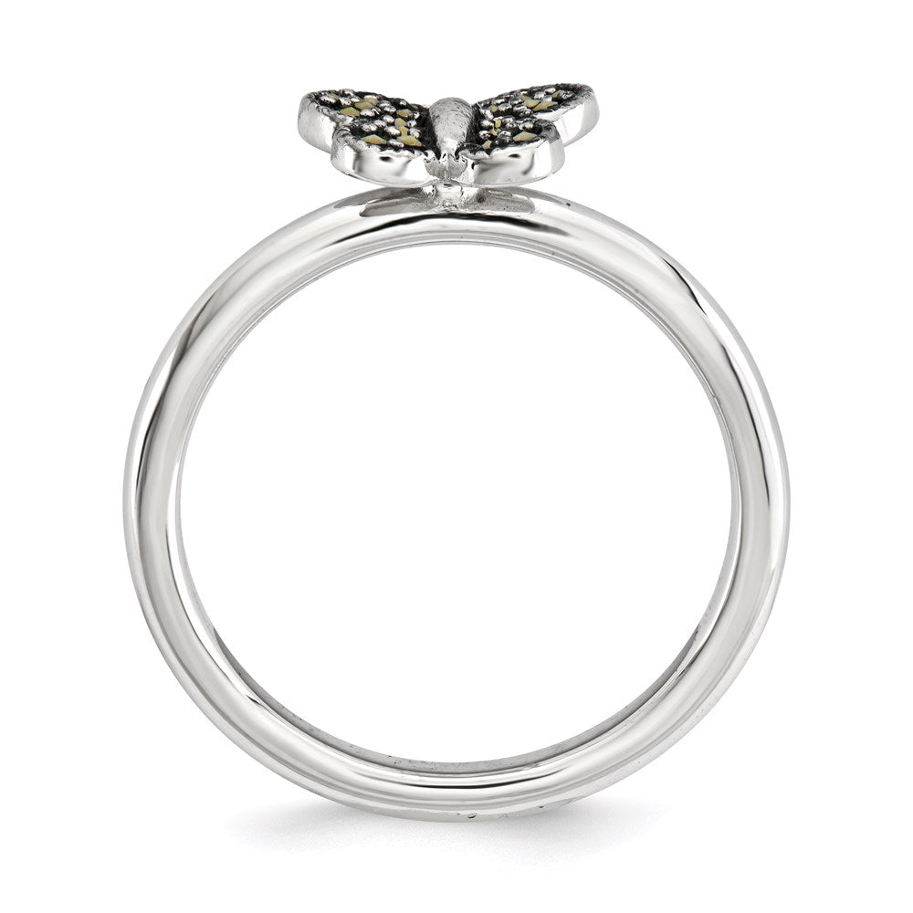 Sterlingsilber Stapelbar Expressions Markasit Schmetterling Ring