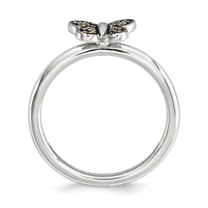 Sterlingsilber Stapelbar Expressions Markasit Schmetterling Ring
