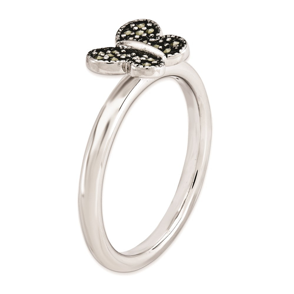 Sterlingsilber Stapelbar Expressions Markasit Schmetterling Ring