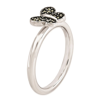 Sterlingsilber Stapelbar Expressions Markasit Schmetterling Ring