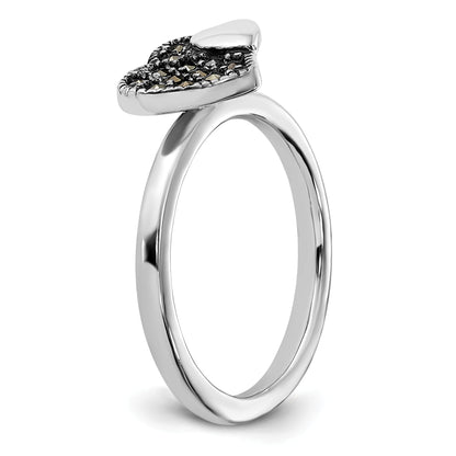 Sterlingsilber Stapelbar Expressions Markasit Herz Ring