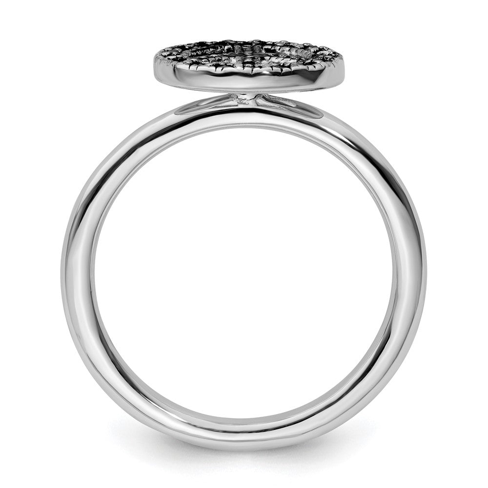 Sterlingsilber Stapelbar Expressions Markasit Frieden Zeichen Ring